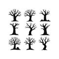 Spooky trees silhouettes Halloween designs graphic Royalty Free Stock Photo
