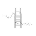 one line art Fire Ladder vector illustration Royalty Free Stock Photo