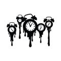 Melting clocks create a surreal time management metaphor. Royalty Free Stock Photo