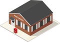 Isometric small post office building Royalty Free Stock Photo