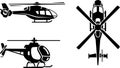 Helicopter Silhouettes Set Royalty Free Stock Photo