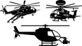 Helicopter Silhouette Collection Royalty Free Stock Photo
