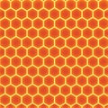 Honeycomb pattern vector illustration, concept of honey and bees. Orange hexagon honeycomb pattern. Royalty Free Stock Photo