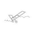 one line art Folding Hand Trolley vector illustration Royalty Free Stock Photo