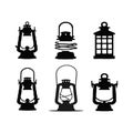 Vintage lantern silhouettes with classic touch of light. Royalty Free Stock Photo