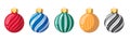 Flat Christmas balls vector set. Royalty Free Stock Photo