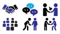 Simple Vector Illustrations of People Networking, Sharing Ideas, and Support. Royalty Free Stock Photo