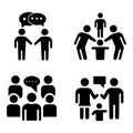 Flat Design Vector Graphics for Conversation, Collaboration, and Group Discussion. Royalty Free Stock Photo