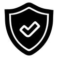 Security protection shield icon with checkmark vector illustration symbol. Royalty Free Stock Photo
