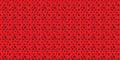 Red background with a repeated pattern of black geometric shapes, including stars, crosses, and hash symbols Royalty Free Stock Photo