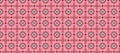 Seamless Geometric Pattern with Pink, Gray, and White Stylized Flowers Royalty Free Stock Photo