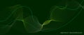 Abstract design featuring dynamic, flowing lines in various shades of green on a dark green background. Royalty Free Stock Photo