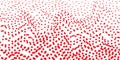 Red dots uniformly spread over a white background create a gradual pattern Royalty Free Stock Photo