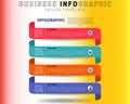 Four-Section Ribbon Business Infographic Template with Gradient Background Royalty Free Stock Photo