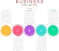 Business infographic featuring five circular elements arranged horizontally Royalty Free Stock Photo