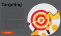 Marketing graphic featuring a red and yellow target with an arrow, symbolizing accuracy and focus. Royalty Free Stock Photo