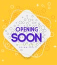 Opening Soon Announcement Design with Yellow Background and Bold Typography Royalty Free Stock Photo