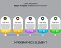 Infographic with a five-step process on a gray background. Royalty Free Stock Photo