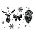 Deer, bow and santa icon set vector Royalty Free Stock Photo