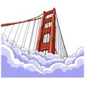 Golden Gate Bridge Rising Above the Clouds Royalty Free Stock Photo