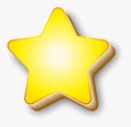 Rating Star icon. Nice illustration of a 3d look yellow star on white background. Star vector collection. Royalty Free Stock Photo