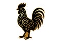rooster in tribal artistic silhouettes style Royalty Free Stock Photo