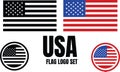 USA Flag Logo Set: Patriotic Icons and Graphics Royalty Free Stock Photo