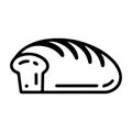 Icon-style black and white illustration of a loaf of bread. Royalty Free Stock Photo