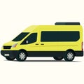 Passenger van shuttle service angled front side view Royalty Free Stock Photo