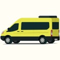 Passenger van shuttle service angled rear side view Royalty Free Stock Photo