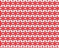 Red floral pattern consists of rows repeat deco Royalty Free Stock Photo