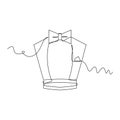 one line art Cummerbund vector illustration Royalty Free Stock Photo