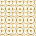 Intricate geometric mosaic pattern with repeating circular and square motifs in warm golden and muted pastel hues Royalty Free Stock Photo