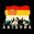 Retro Vintage Arizona Sunset T-Shirt Design Royalty Free Stock Photo
