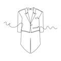 one line art Tailcoat vector illustration Royalty Free Stock Photo