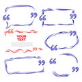 Handdrawn quote boxes scribbled text frames design Royalty Free Stock Photo