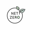 CO2 Carbon Neutral Net Zero Emissions Badge With Leaf Outline Icon Royalty Free Stock Photo