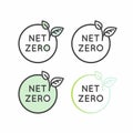 CO2 Carbon Neutral Net Zero Emissions Badge With Leaf Outline Icon Royalty Free Stock Photo