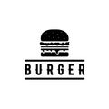 hot burger restaurant fast food logo design vector illustration sign Royalty Free Stock Photo