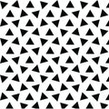 Triangle seamless pattern vector on white background. Modern stylish texture with randomly disposed black triangles. Royalty Free Stock Photo