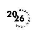 Happy New Year 2026 logo design vector. Typography text number New Year 2026 design graphics vector templates. Royalty Free Stock Photo