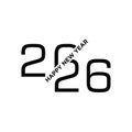 Happy New Year 2026 logo design vector. Typography text number New Year 2026 design graphics vector templates. Royalty Free Stock Photo