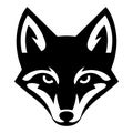 Stylish Fox Head Silhouette Vector Logo On White Background Royalty Free Stock Photo