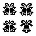 Holiday Bell Silhouette Vector Icons, Clean Modern Christmas Style Royalty Free Stock Photo