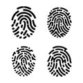 Modern Fingerprint Silhouette Vector Icons, Digital Security Style Set Royalty Free Stock Photo