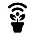 Smart Home Nature Concept Wifi Signal With Plant Icon Royalty Free Stock Photo