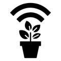 Creative Wifi Signal Growing From Pot Plant Silhouette Vector Royalty Free Stock Photo