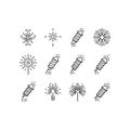 Set of Firework and Rocket Icons Royalty Free Stock Photo