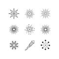 Abstract Firework Icons and Rocket Set Royalty Free Stock Photo