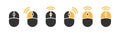 Computer mouse icon set. Pressing different mouse buttons. Left and right click vector. Mouse wheel scroll icon vector Royalty Free Stock Photo